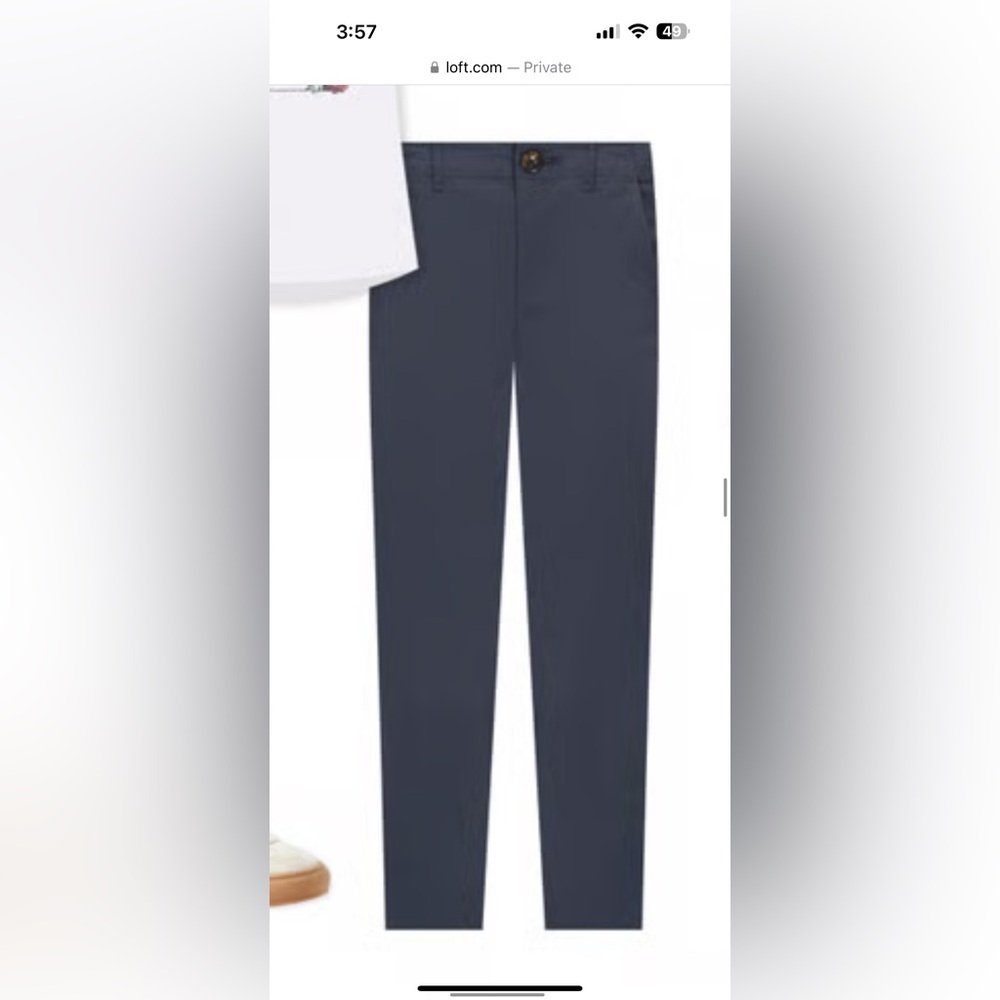 NWT Loft Monroe Slim Chinos, Coastal Gray, Size 12